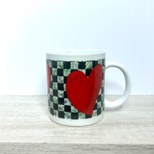 Vintage Heart Checkerboard Mug